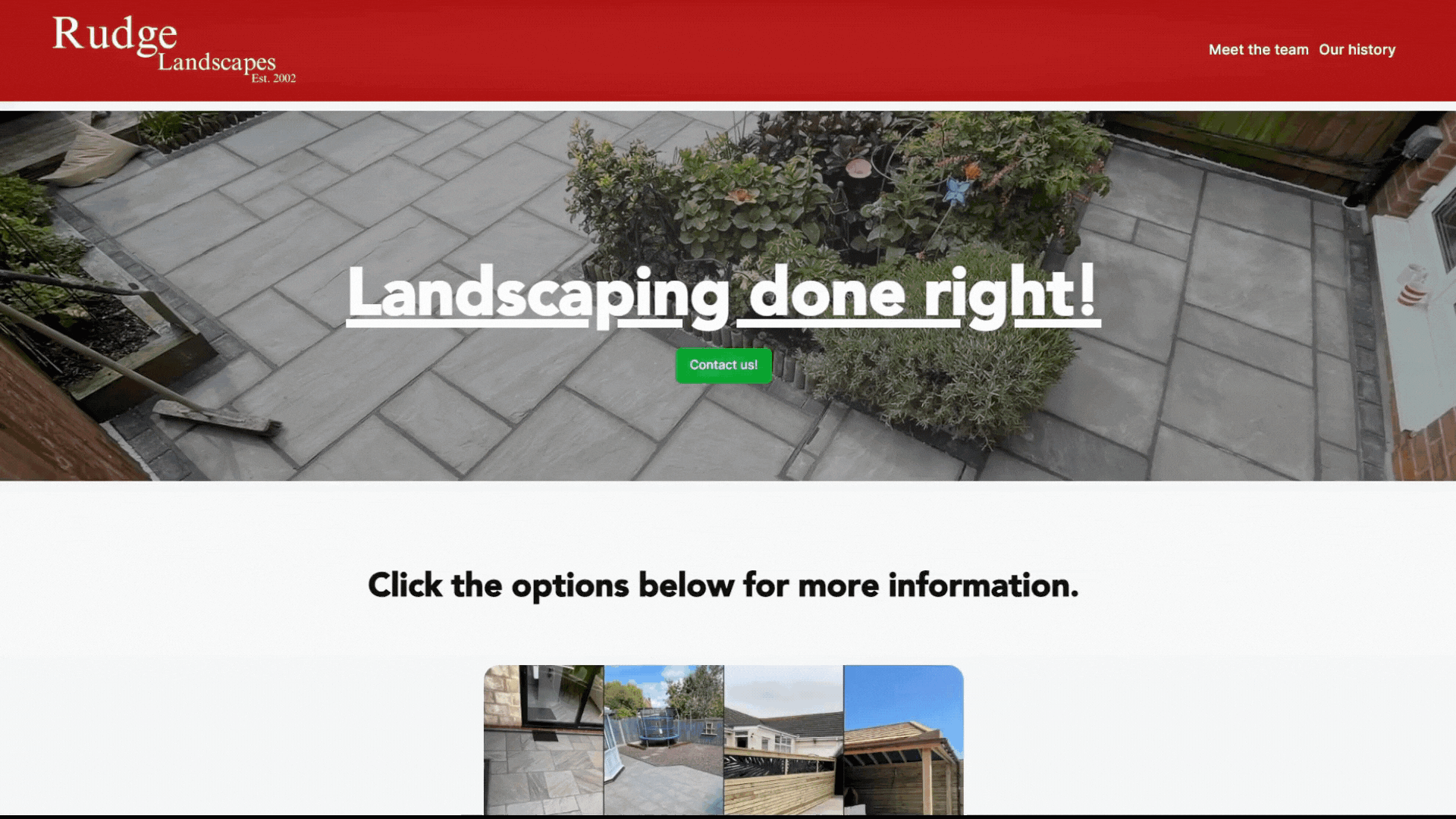 Rudge Landscapes landing page gif