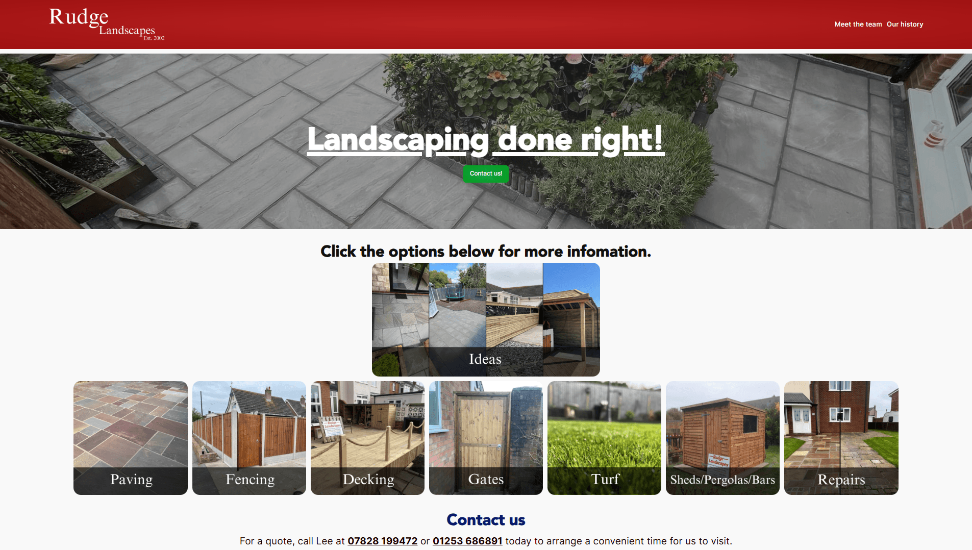 Rudge Landscapes Sitemap